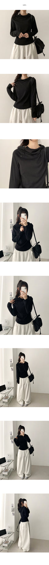  Poder Diagonal Snap High Neck Hoodie