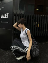 Nylon Lace-Up Track Pants [2 Colors]