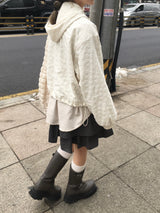 ミニザンフラワーエンボスクロップパーカー（6c）