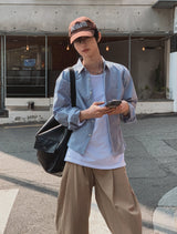 [1+1] コア ベーシック Uネック ロングスリーブ Tシャツ
