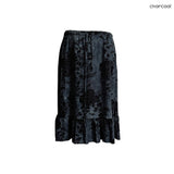 (3color) Rose Velvet Frill Midi Skirt