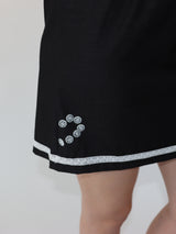 ハーフハートデニムスカート (black)