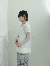 DotTexture Lace Line Mini Dress