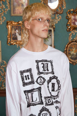 フレームロゴロングスリーブTシャツ / ホワイト