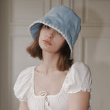 Triangle Stitch Bucket Hat (Light Blue Denim)