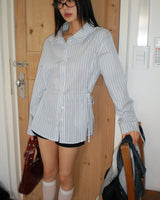 Peden Stripe Side Ribbon Shirt
