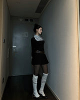 See-through two-tone knee-high socks