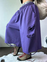 ビビフダメージオーバーバミューダ💜4COLOR