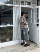 No.1227 patch denim bermuda SHORTS (3color)