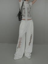Fray Cutout Sweatpants