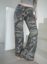 flower camo straight jeans