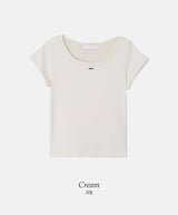 ベーシックUネックウォームペンダントTシャツ (5color)