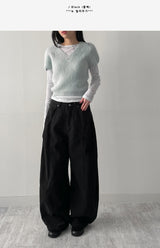 734 Peach Balloon Wide Pants