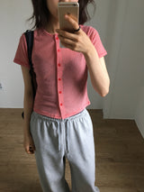 Striped mini cardigan (4color)