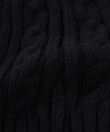 Authentic Twisted Cable Wool Beanie Black