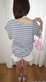 スープ オフショルダー Tシャツ
