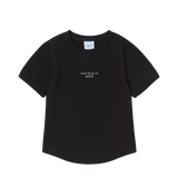 25SS BASIC LOGO HEM LINE CROP SHORT SLEEVE T-SHIRT BLACK
