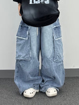 crack raw-edge cargo pants
