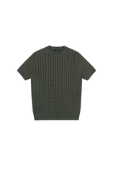ケーブル ニット クルーネックTシャツ