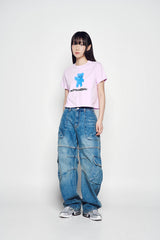 25SS ワイドデニムファティグカーゴパンツ ブルー