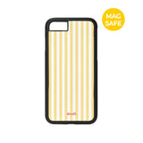 【MADE】パステル ストライプ イエロー アイフォン ケース [Glossy Glass/Magsafe]