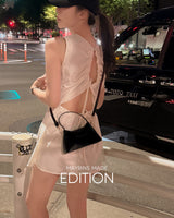Linbe バックオープンミニドレス