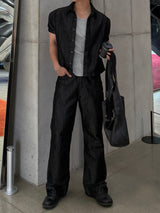 Glossy cropped muscle jacket