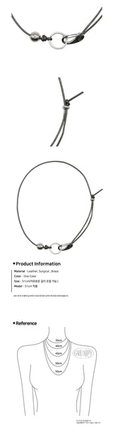 Leather Ball Buckle Necklace
