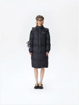 13DE MARZO Base Bear Long Down Jacket Black