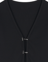 [mnem] chain hook slim cardigan (black)