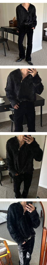 [F/W] アンゴラブラッシュサイドジッパーニット(2color)
