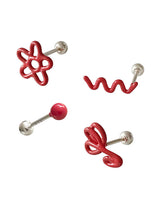 Rainbow doodle piercing (Red) 
