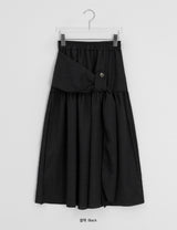 Natan Shirring Belt Banding Long Skirt