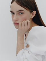 26SS★ Essence Silver (W) Moissanite Flower Dainty Bracelet
