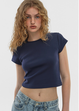 [B-BASIC] Cool Standard Round Crop Short Sleeve T-shirt (2SIZE)
