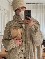[wool20%] エリーボカシハンドメイドニットカーディガン