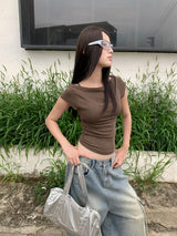 オールマッチカラースパンデックススリムショートスリーブTシャツ