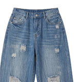 Nippen Damaged Wide Denim Pants