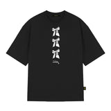 ホーリーリボンオーバーフィット半袖Tシャツ_BLACK