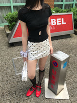 フレンチ グロウ ドット サテン ミニ スカート