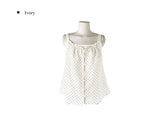 Dough Dot Frill Button Sleeveless