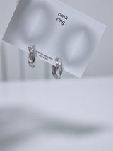  Surgical steel wave ring earrings