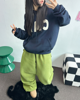 シープフリース🐑🧸スナップツーピンタックストリングバルーンワイドロングパンツ 🧸🩶🖤💚4カラー