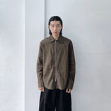 Mist Brown Zip Shirt Jacket