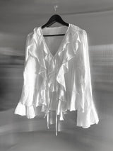 Plumel Ruffle V-Neck Blouse