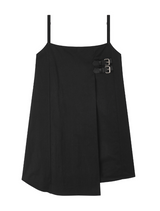 [mnem] バックルナイロンミディドレス (black)