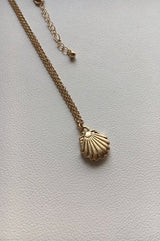 Matt antique shell long necklace