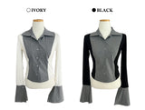 Youth Contrast Stripe Slim-fit Long Sleeve Shirt 