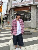Brandy Pigment-Dyed Check Shirt