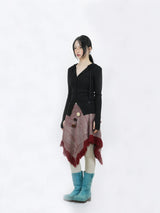 MULTIWAY KNIT PONCHO (RED)